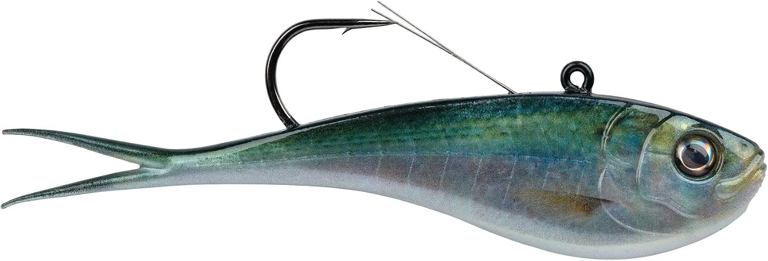 Berkley PowerBait Saltwater PowerVibe Max Pre-Rigged Fishing Soft Bait, 5 in, 2 oz, HD Pilchard, 2 Ct