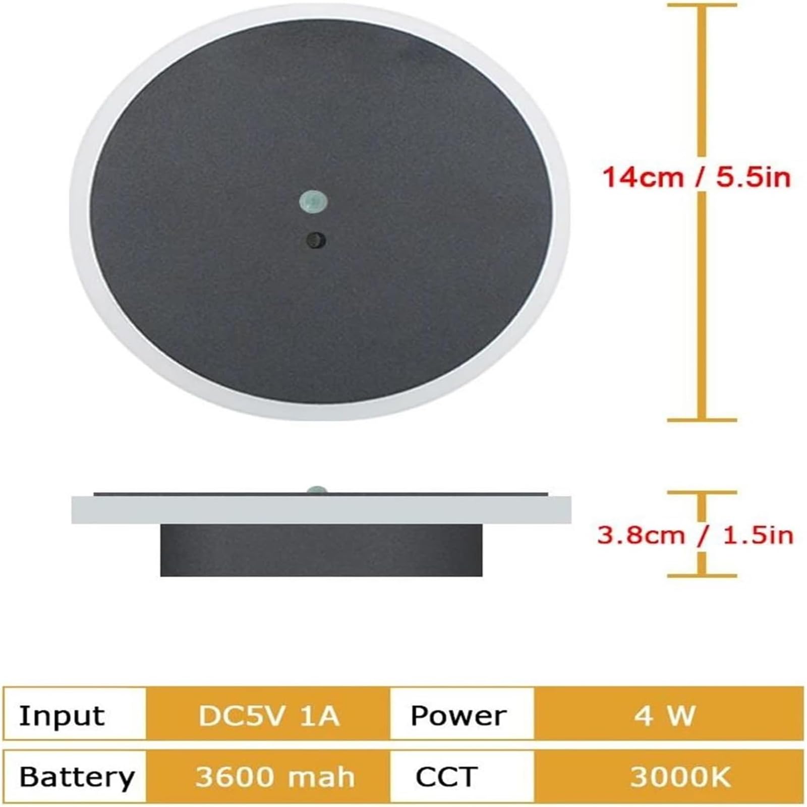 Aplique de Pared con Luces LED para Interiores, magnético, Creativo, con Sensor de Movimiento, lámpara de Pared Recargable por USB, Funciona con Pilas, Redondo, inalámbrico, de ALU