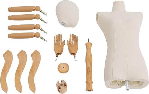 Miniatura 9 de Vestido de maniquí femenino con forma de torso, 61 a 79 pulgadas de altura ajustable, cuerpo de maniquí con base triangular para exhibición de joyas