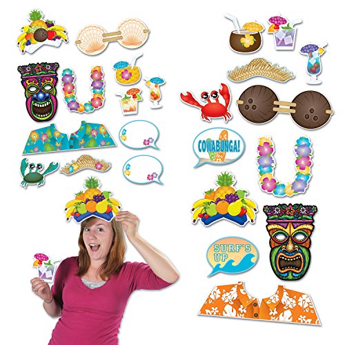 Accessoires photo Luau léopard multicolores pour photobooth unique