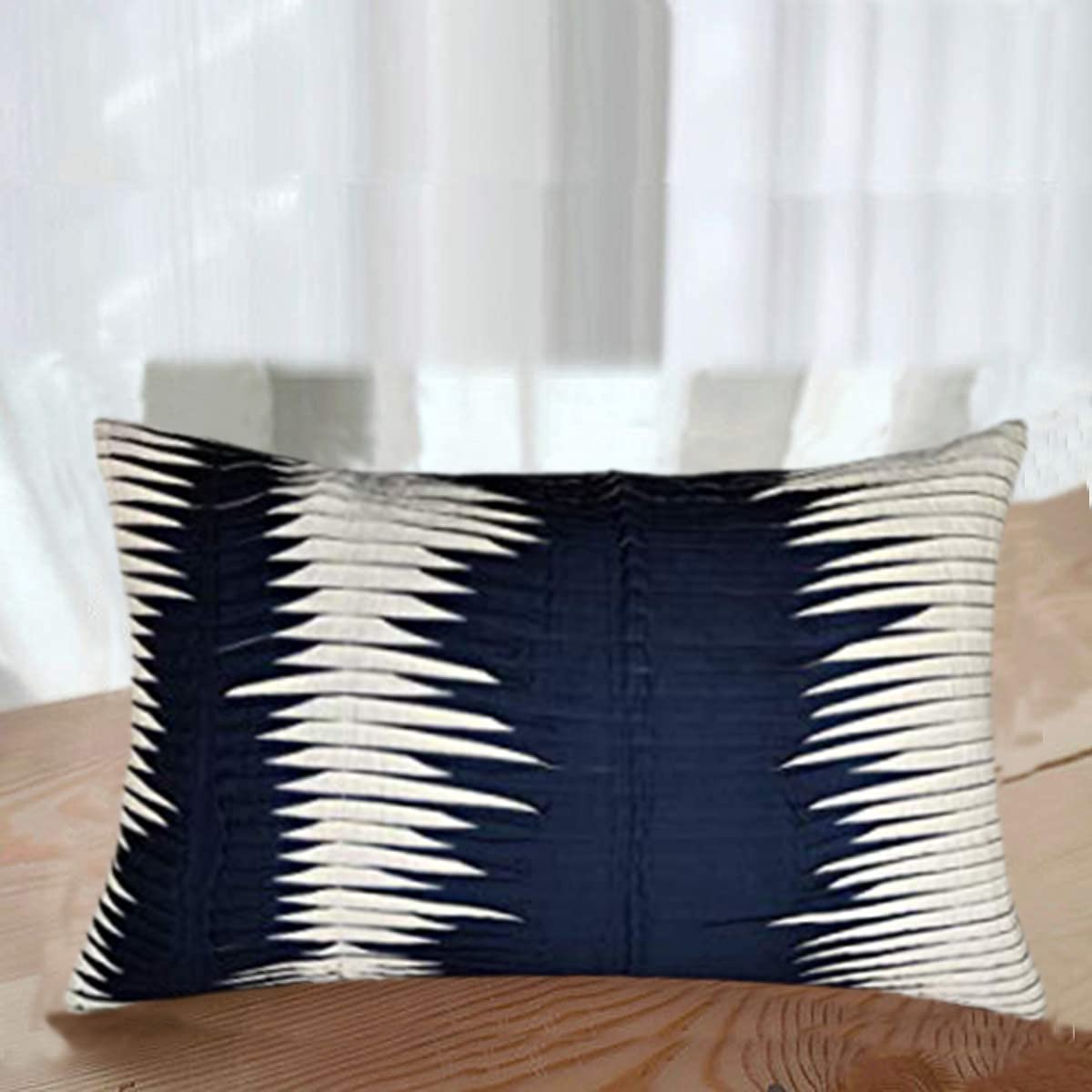 SAJAVAT HOME PV12 Cotton Paisley Print Pillow Cover ( Pack of 1) 21x27 INCHES / 53x68 cm Multicolour (Blue & White, Cotton)