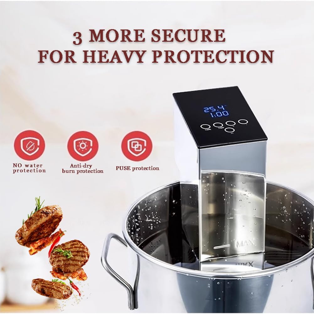 Sous Vide Machine, 1550W Cooking Machine Temperature and Timer, with LED Stainless Steel Precision Cooker Commercial