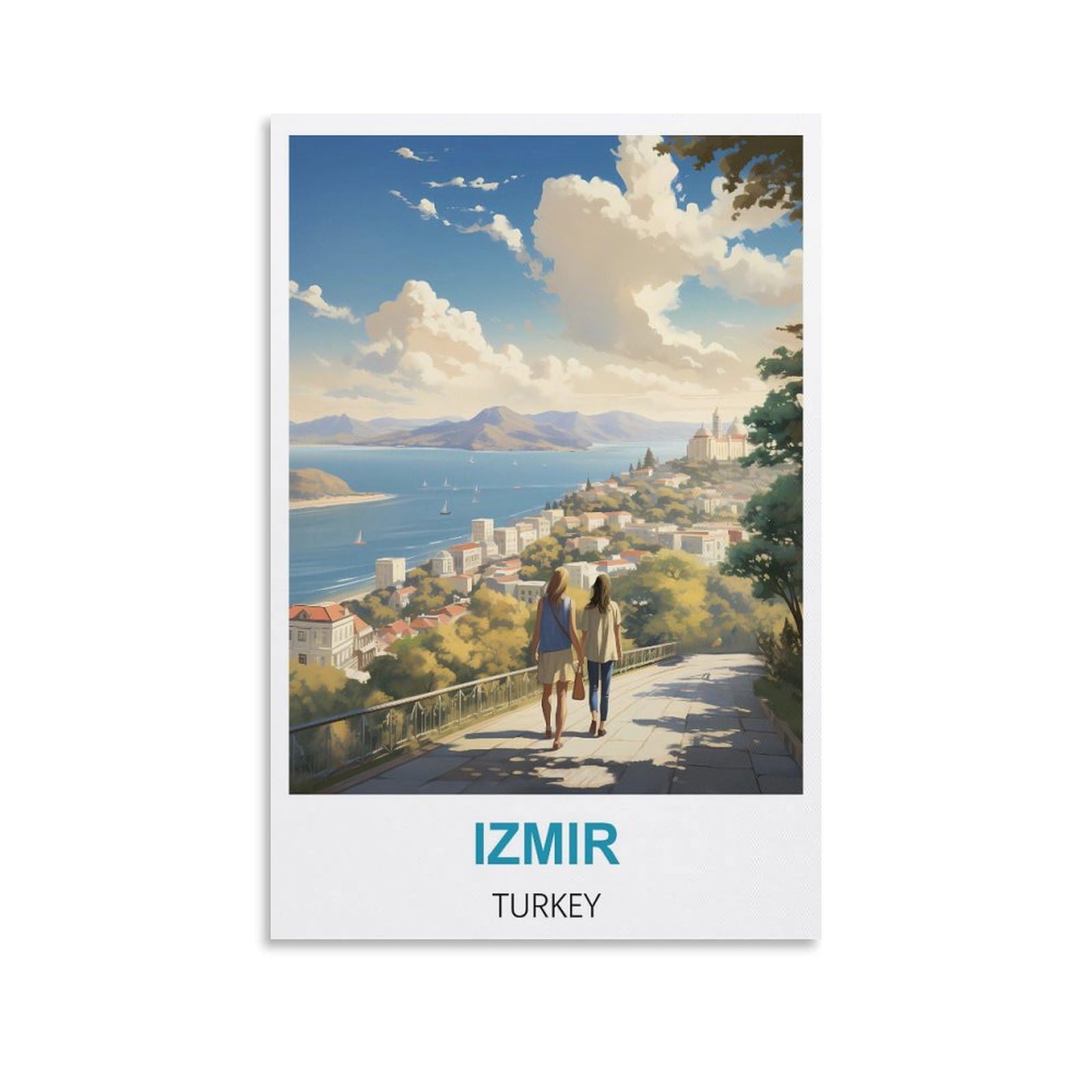 Vintage Metal Tin Signs Izmir Turkey,Wall Art Decorative Plaque Decor for Home Livingroom Bedroom Cafes Coffee Bars Decoration Gifts 30x30cm