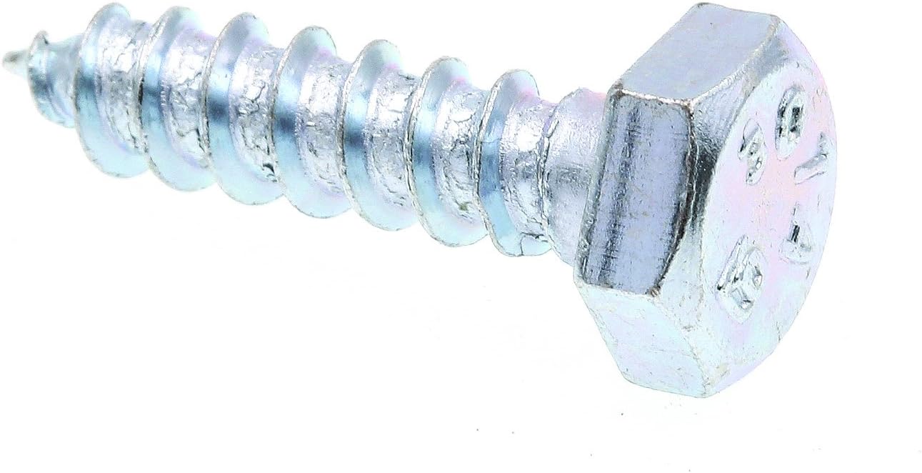 Prime-Line 9054850 Hex Lag Screws, 1/4 in. X 1 in., A307 Grade A Zinc Plated Steel (100 Pack)