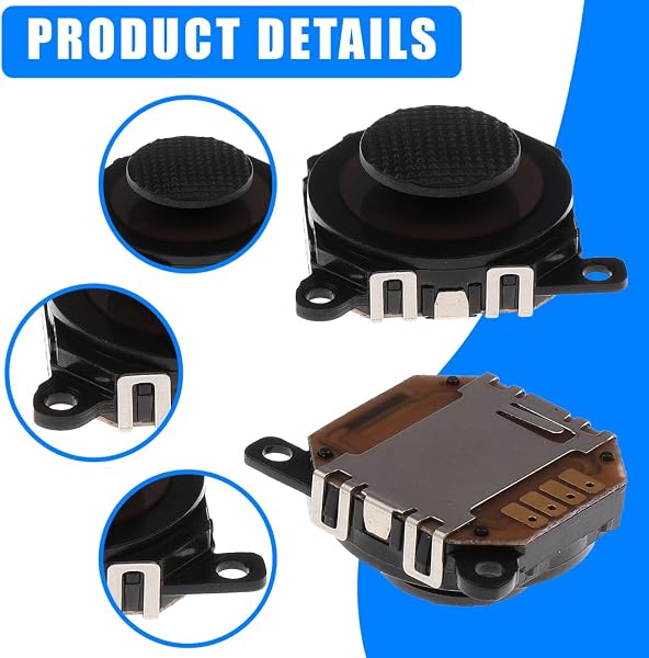 BLPRKOT 2 Pièces 3D Joystick Analogique, Bouton de Remplacement, Commande en Plastique, Thumb Stick, Pièce de Rechange, Compatible avec Modèle 1000, Pour Console de Jeu, Contrôle Précis - 3
