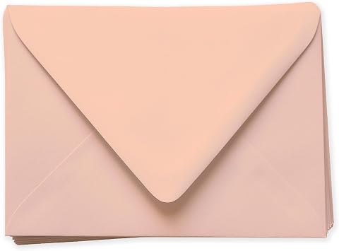 Blush Peach Envelopes A1 3 5/8 x 5 1/8 - Euro Flap, Premium 81lb Paper - 25-Pack