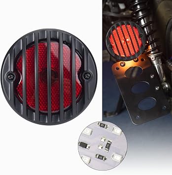 Motorcycle Tail Lights Chopper Side Mount Taillight LED Brake License Plate Light Compatible for Harley Bobber Cafe Racer Cruiser Honda Shadow Yamaha Suzuki KawasakiSMD LED