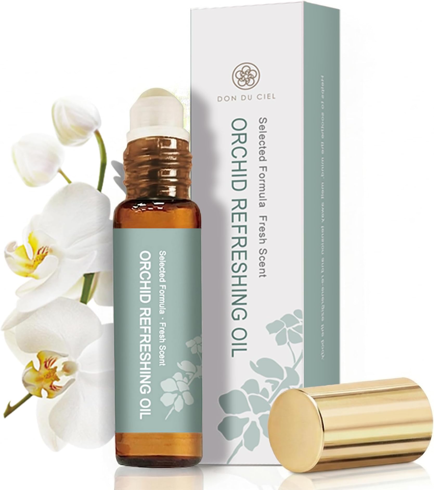 Organic and Kid-Friendly Essential Oil Blend Roll on for Stress Relief, Headache, Itch Relief and Heat Stroke, Includes Orchid, Menthol, Peppermint, Eucalyptus, Wintergreen, 5 ml.