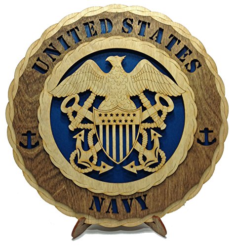Navy Decorative Custom Laser Three Dimensional Wooden Wall Plaque - Armed Forces