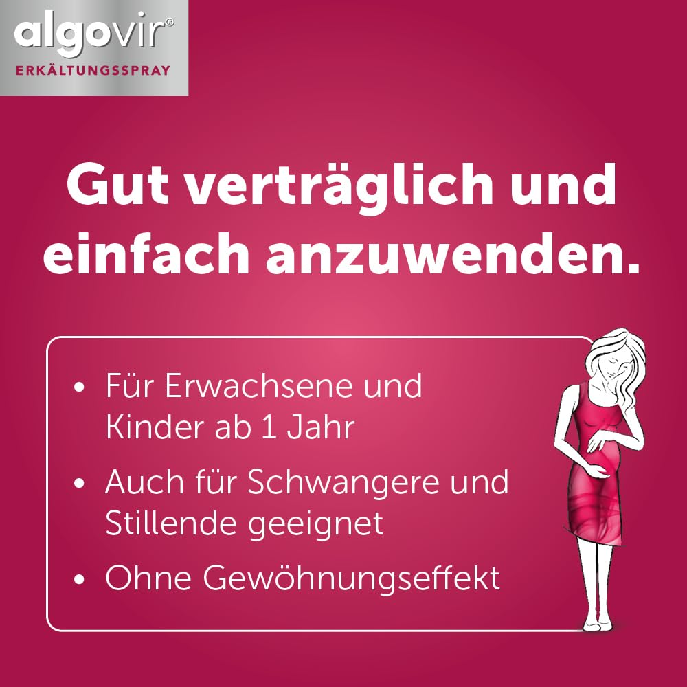 algovir® Effekt Erkältungsspray 2 x 20 ml zur Abwehr von Erkältungsviren, kann vor einer Erkältung schützen, Nasenspray mit naturbasiertem Wirkstoff aus der Rotalge