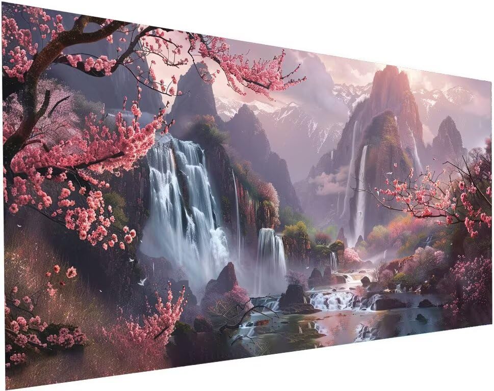Diamond painting paysage d'automne pour loisirs créatifs adultes et enfants en kit complet 50x100 cm