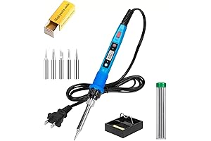 80W 110V Soldering Iron Kit with LCD, Portable Soldering Kit for Metal, DIY, Electric Works