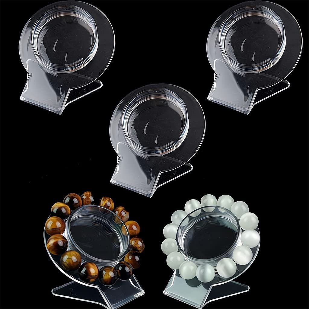 ELECDON Clear Acrylic Bracelet Displays Stands Bracelet Display Stand Holder Bracelet Stand Transparent Shelf Shelves Acrylic Jewelry Holder Showcase Shelf Clear Jewelry Organizer Rack, 10 Pack