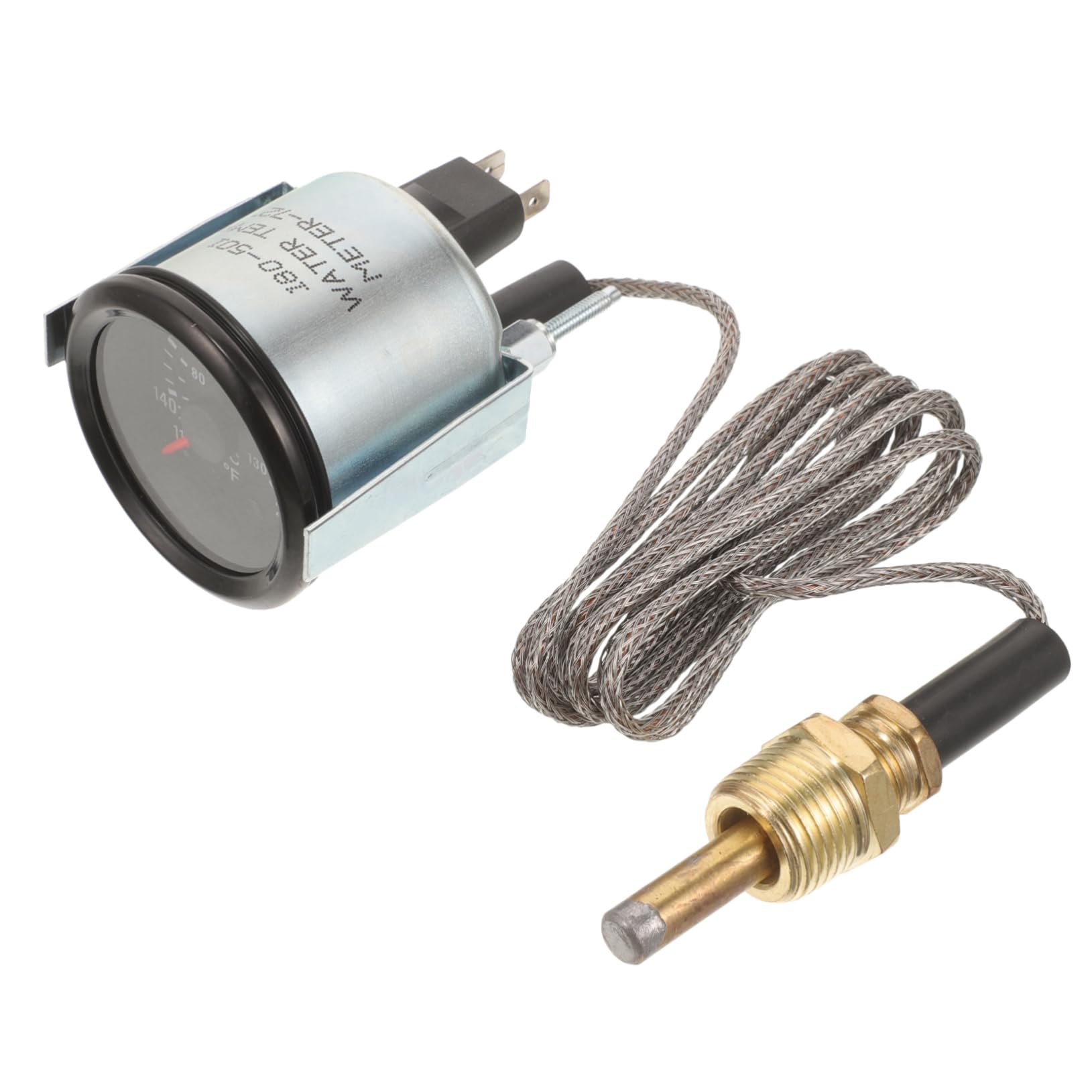 Termometro Meccanico Acqua Auto 52mm con Sensore, Argento | Abs e Metallo, Indicatore Doppia Scala per Diy, Installazione Semplice