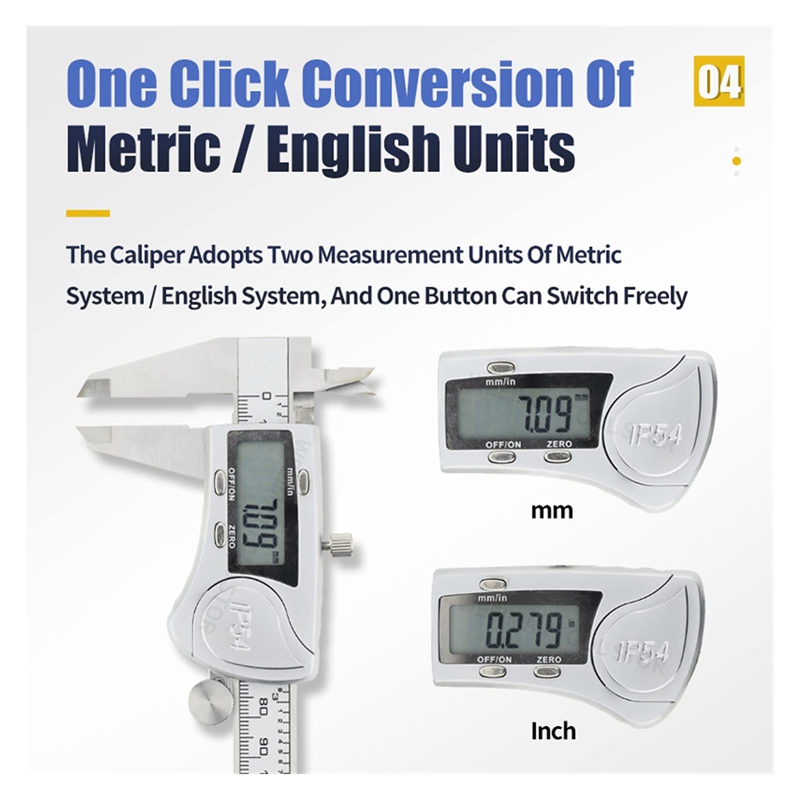 IP54 Digital Caliper Metal Righello Calibro in acciaio inox Acciaio inossidabile Vernier Calibri Micrometro Profondità Misurazione Strumenti di misura 6 / 150mm,Precisione e chiarezza