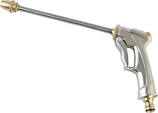 East Leaf 高圧 ノズルヘッド ホースヘッド ウォーターガン 金属 散水ノズル 強力 洗浄 防水 散水パターン 自由自在 ストレート 広範囲 まで 洗車 掃除 水やり 取り付け簡単 インターロック 省力バックル付