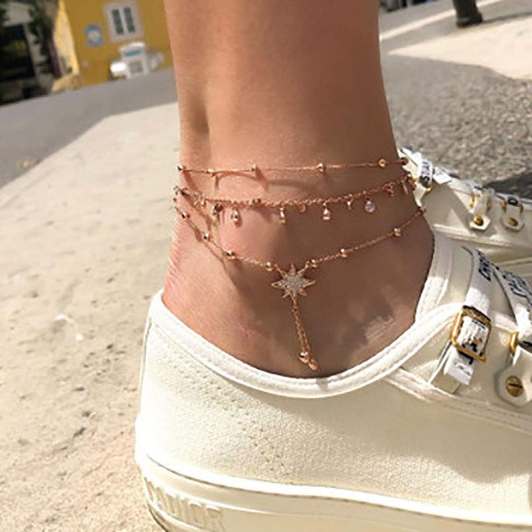 Morebrave Boho Anklets Women Star 