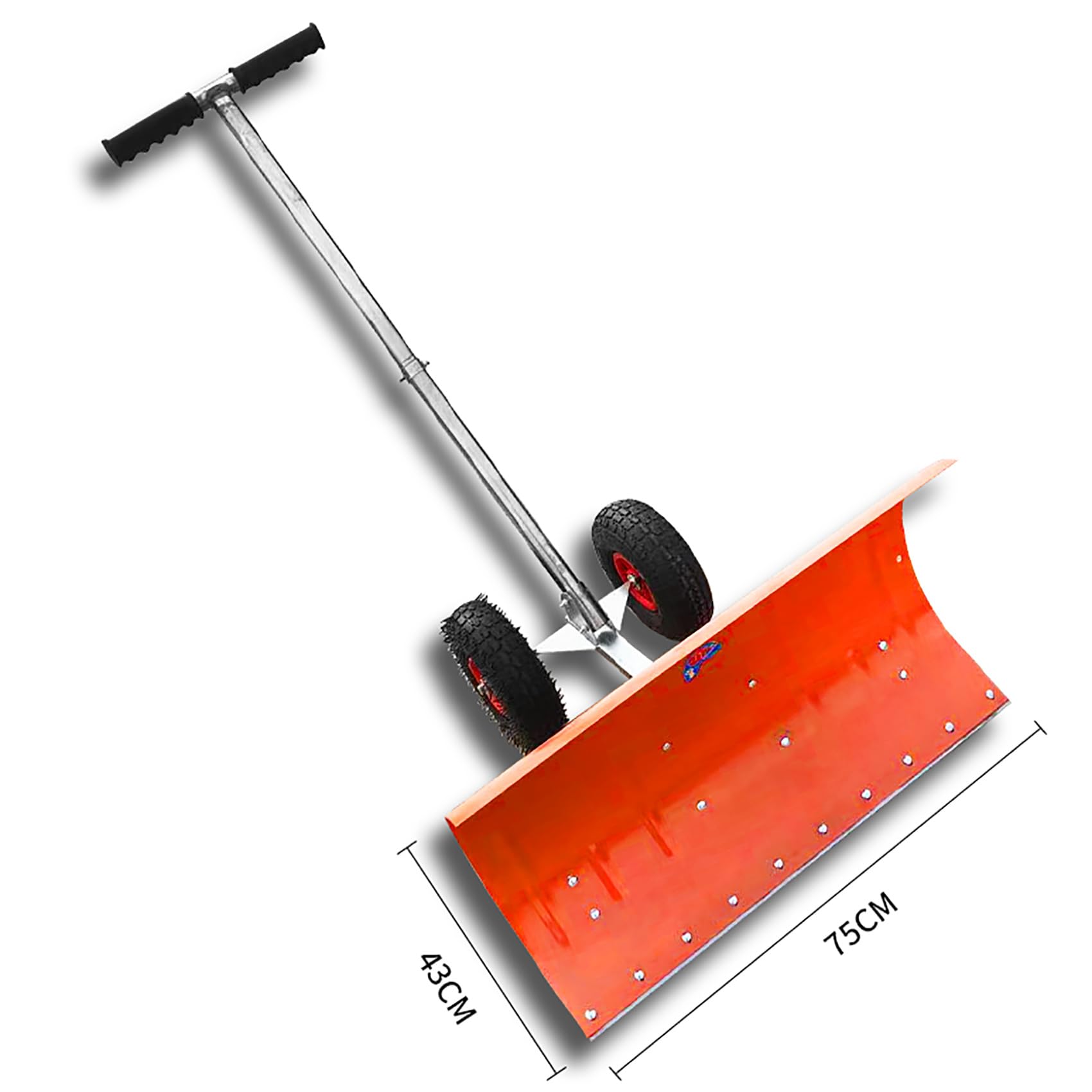 Pala da Neve in Metallo con Ruote, Pala da Neve per vialetto 30X17 Pollici Manico Regolabile rimozione Neve per vialetto, Porta, marciapiedi