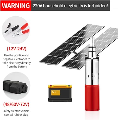 Miniatura 3 de Bomba sumergible de pozo profundo de 1 pulgada 300 W, acero inoxidable, 36 V, 48 V, 60 V, bomba de pozo profundo para pozo, ganado, depósito de agua