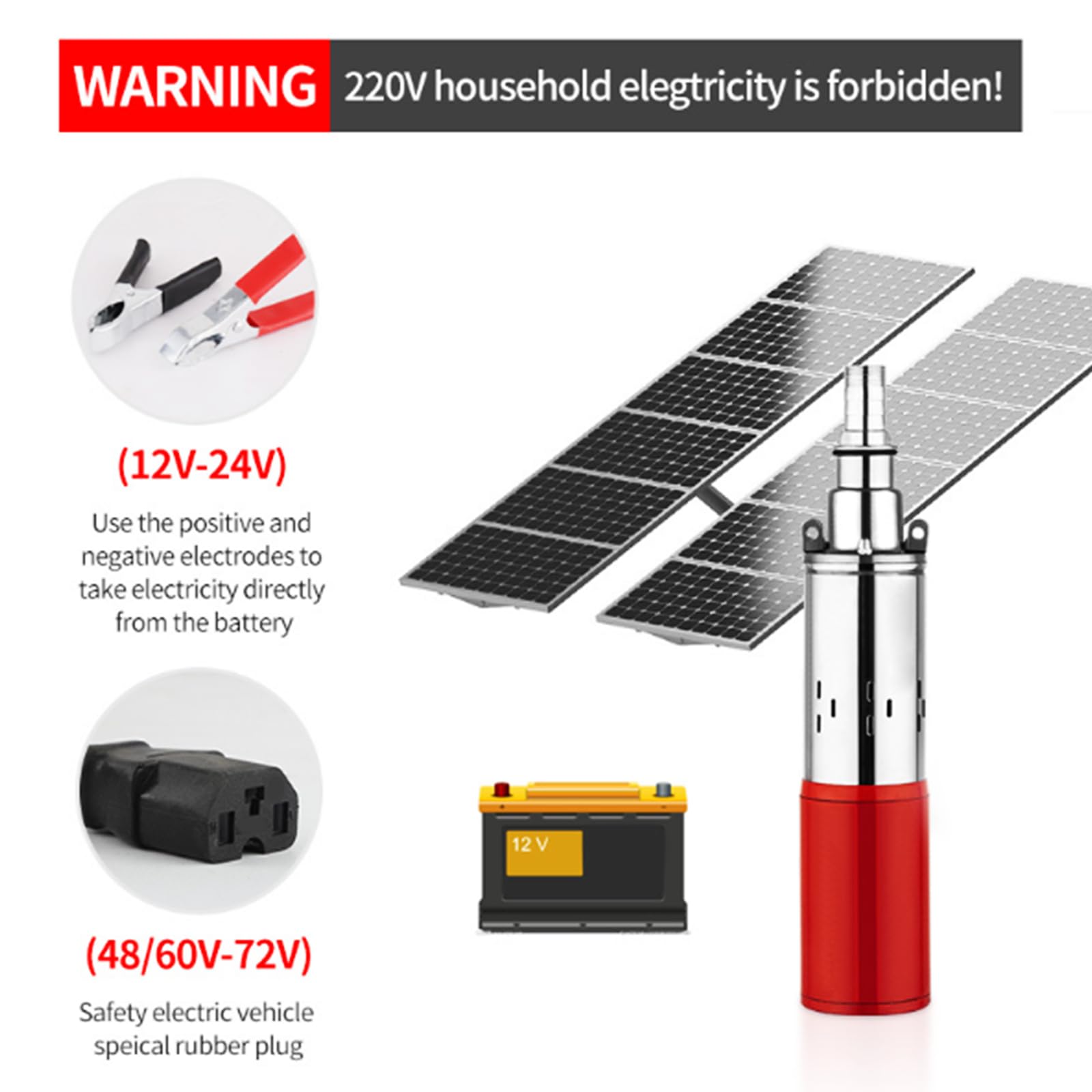 Bomba De Agua De Acero Inoxidable De Pozos Profundos De 250W De 250W 12V 24V Solar Bomba De Agua para Uso Industrial Y Doméstico (1 Pulgada)