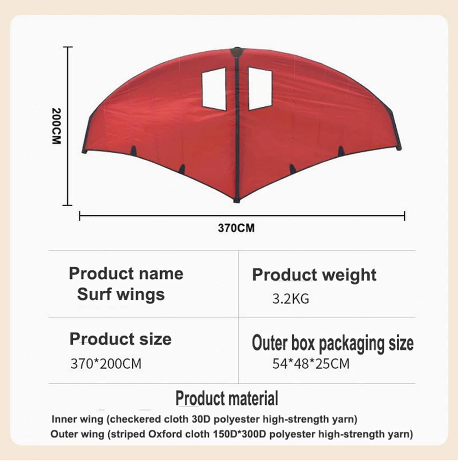 Windsurfing Inflatable Wing,Wind Wingfoil and Hydrofoil Board, Handheld Surf Sail, with Window, for Water Sports, Kiteboarding, Surfing