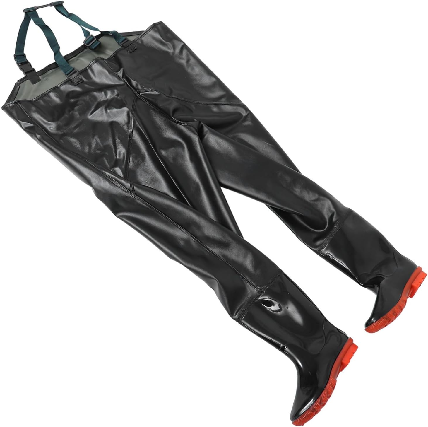 Waterproof Fishing Trousers Thick Half-Body Wading Suit 1-Piece Sturdy Fishing Pants for Men and Women for River and Lake Black