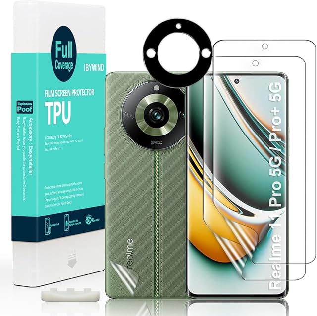 Ochraniacz ekranu IBYWIND dla Realme 11 Pro 5G/11 Pro+ 5G/11 Pro Plus 5G 6,7",z 2-częściową elastyczną folią TPU,1-częściową osłoną obiektywu aparatu,1-częściową folią z linii