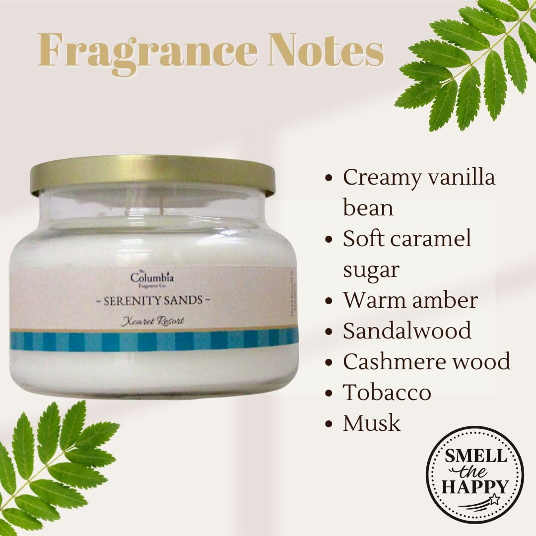 Serenity Sands Candle – Sandalwood & Vanilla Scented Candle | Spa-Calm, Resort-Inspired Home Fragrance | Hand-Poured 10 oz