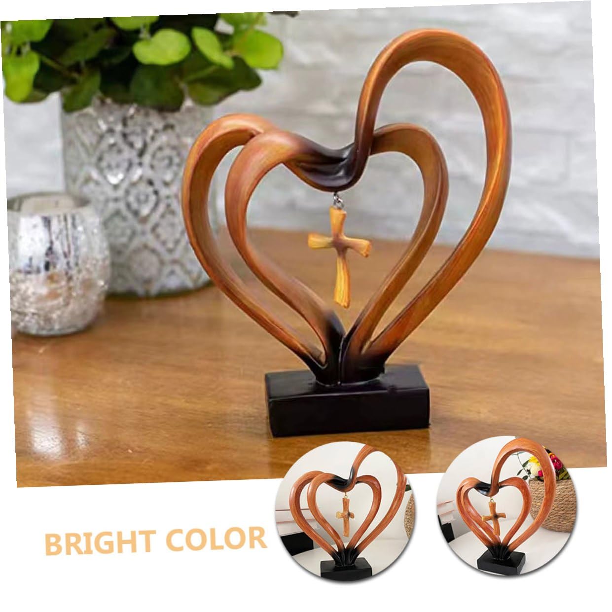 VANZACK Herzskulptur Moderne mit Einzigartigem Design aus Kunstharz Leicht zu Reinigen und Tragbar Dekoration für Hochzeit oder Arbeitszimmer