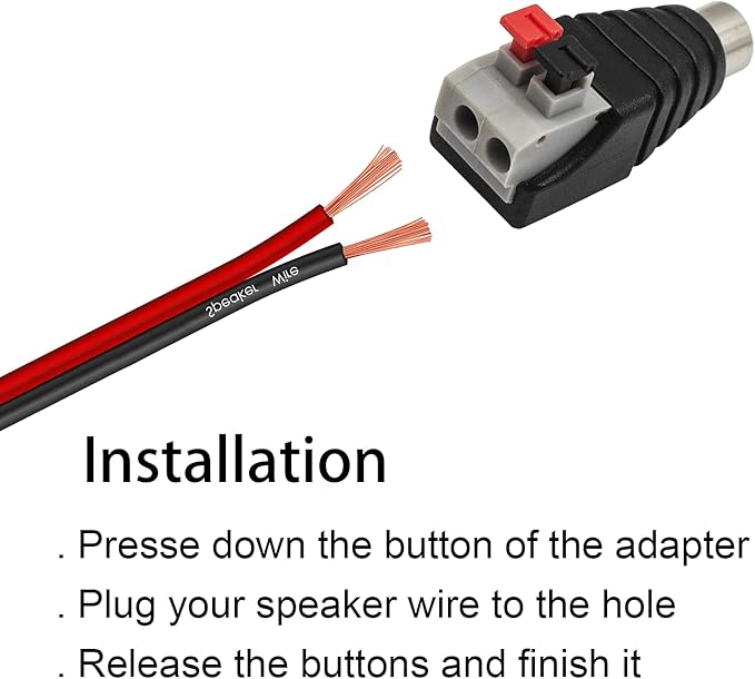 Adaptador de conector RCA hembra a terminal de tornillo, 4 unidades miniatura 4