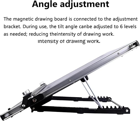 Drafting Board with Parallel Motion Bar, Adjustable Tilt, Stainless Steel Strips, Aluminum Track, Ideal Architecture Tool for Drawing and Drafting
