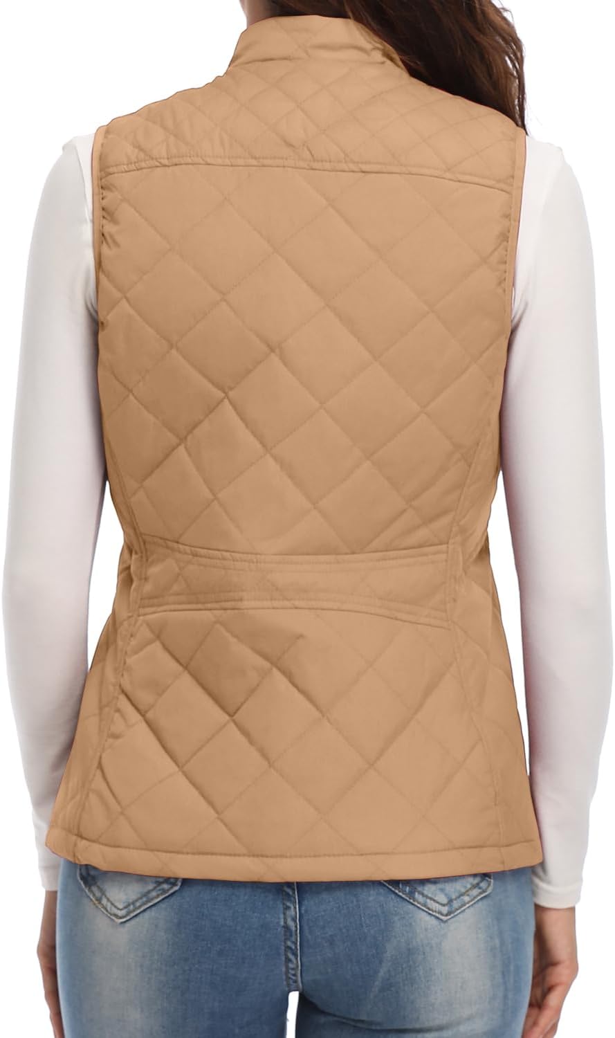 Xeoxarel Women's Quilted Vest with 4 Pockets, Puffer Padded Lightweight Gilet - Image 4