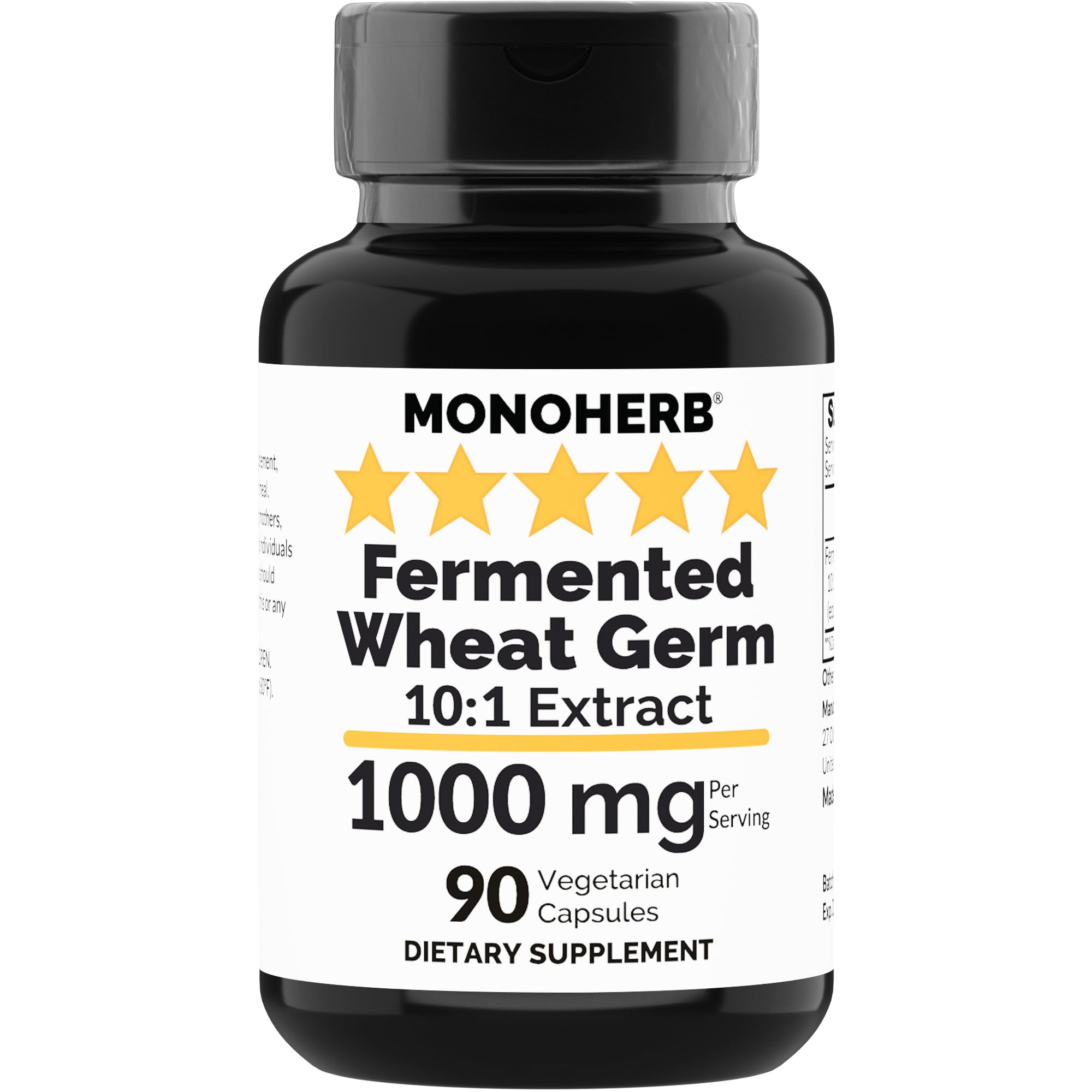 Fermented Wheat Germ Extract 1000 mg - 90 Vegetarian Capsules - Spermidine