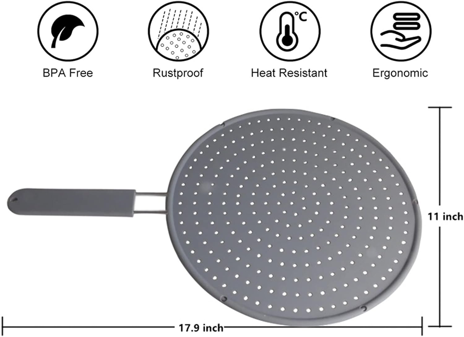 Splatter Screen for Frying Pan 11 inch MultiUse Splatter Shield