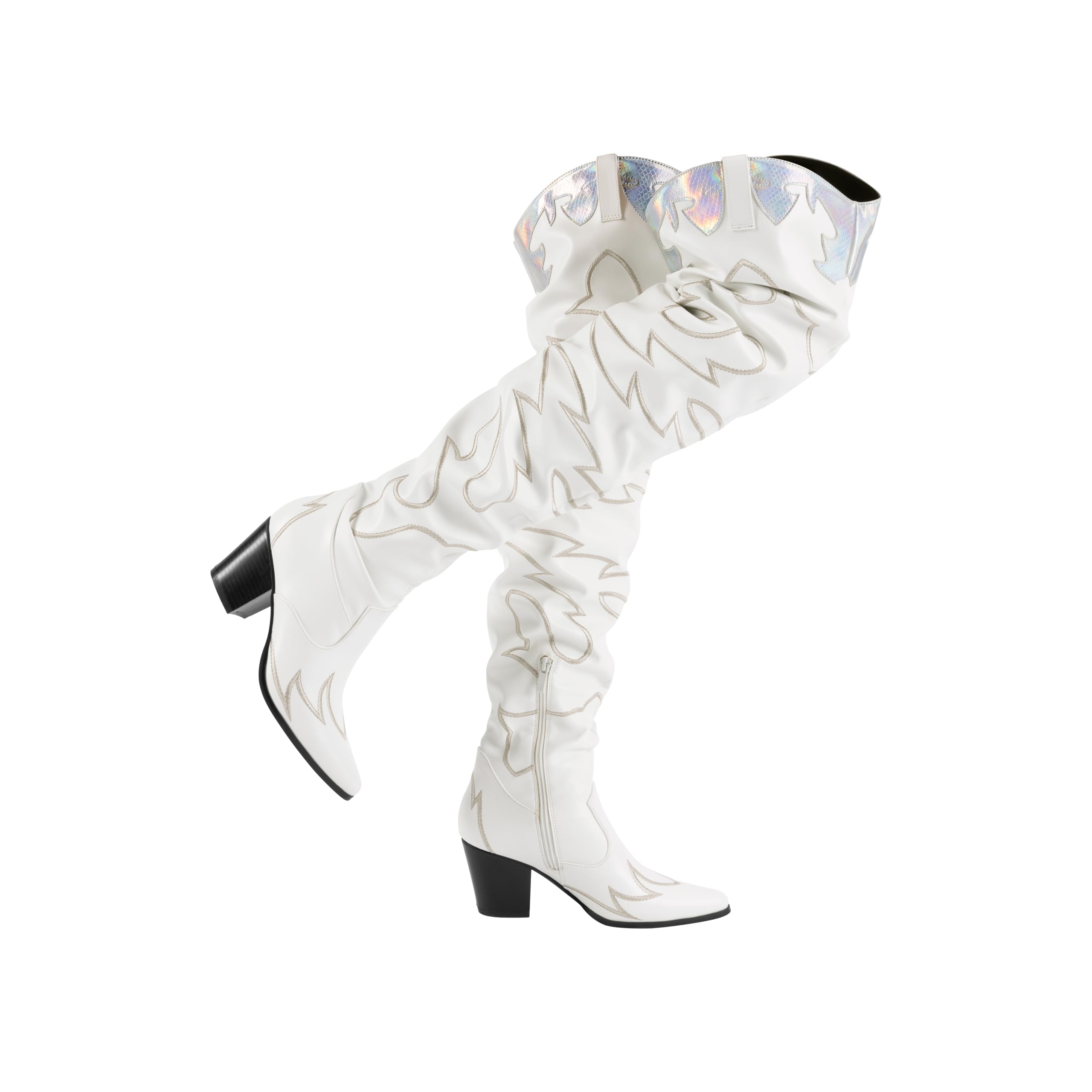 DREAM PAIRS Western Cowboy Boots Over The Knee Western Cowgirl Boots Women Thigh High Boots