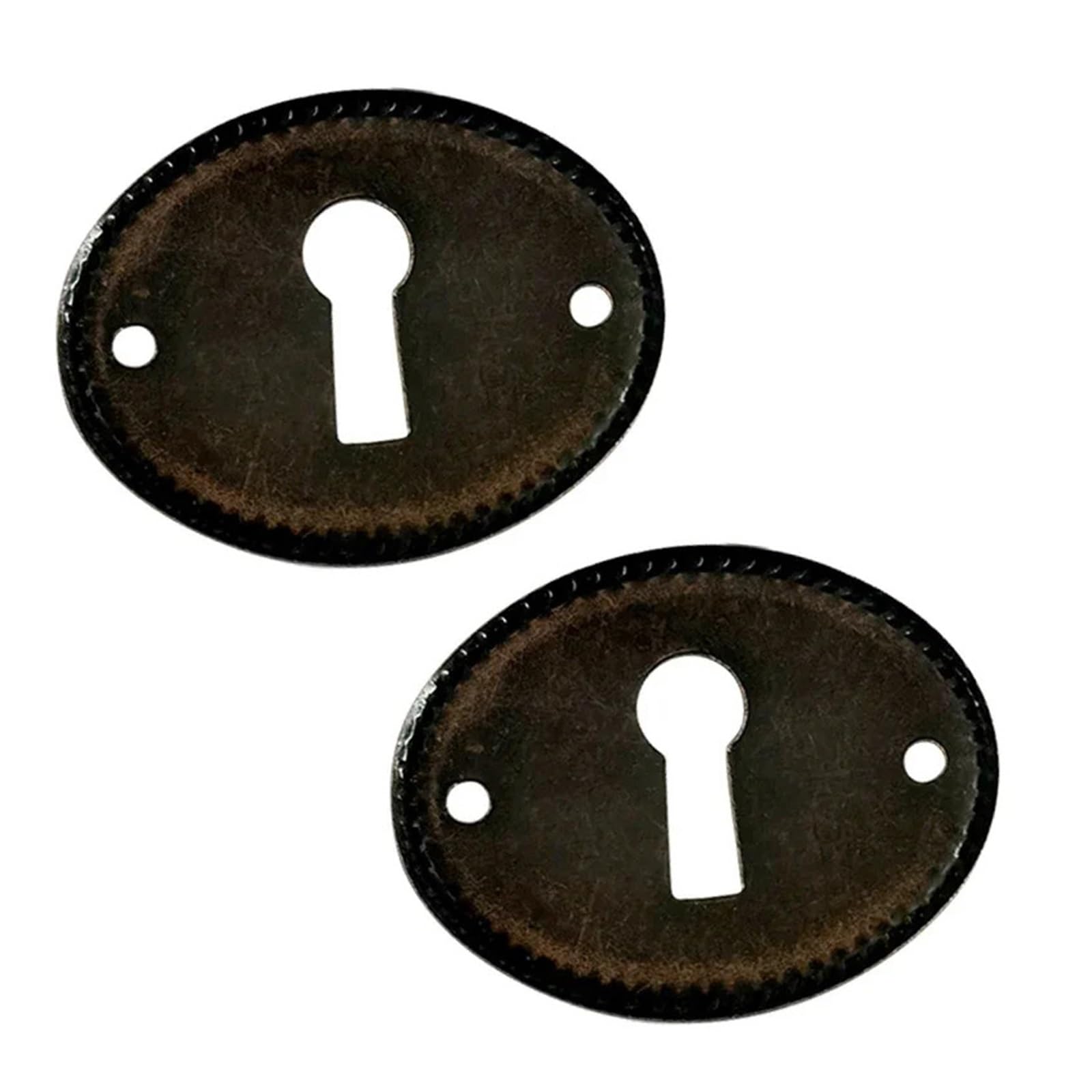 Usohjz Antique Bronze 4Pcs Keyhole Cover Plate Oval Insert Furniture Key Escutcheons Door Drawer Plates Protector Diy Jewelry Making Metal Connectors(Antique Bronze)
