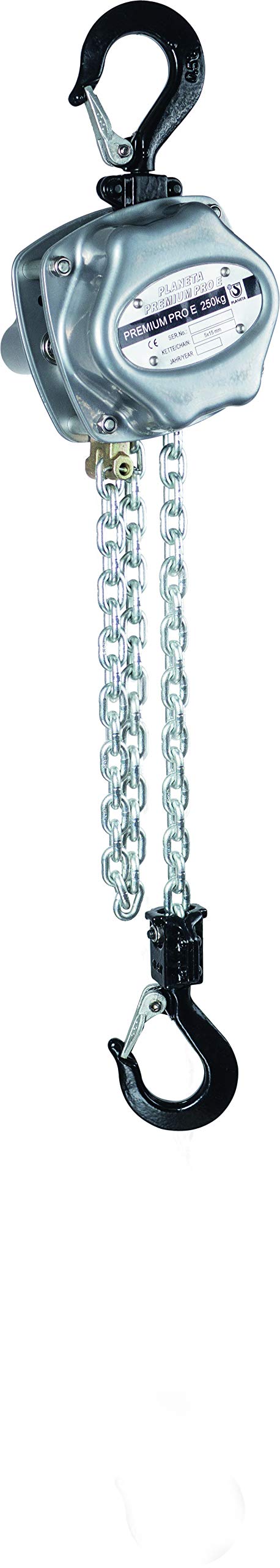 PLANETA PREMIUM PRO E Flaschenzug, Tragfähigkeit 250 kg, Hub 3 m, Antrieb durch Akkuschrauber, Industriequalität