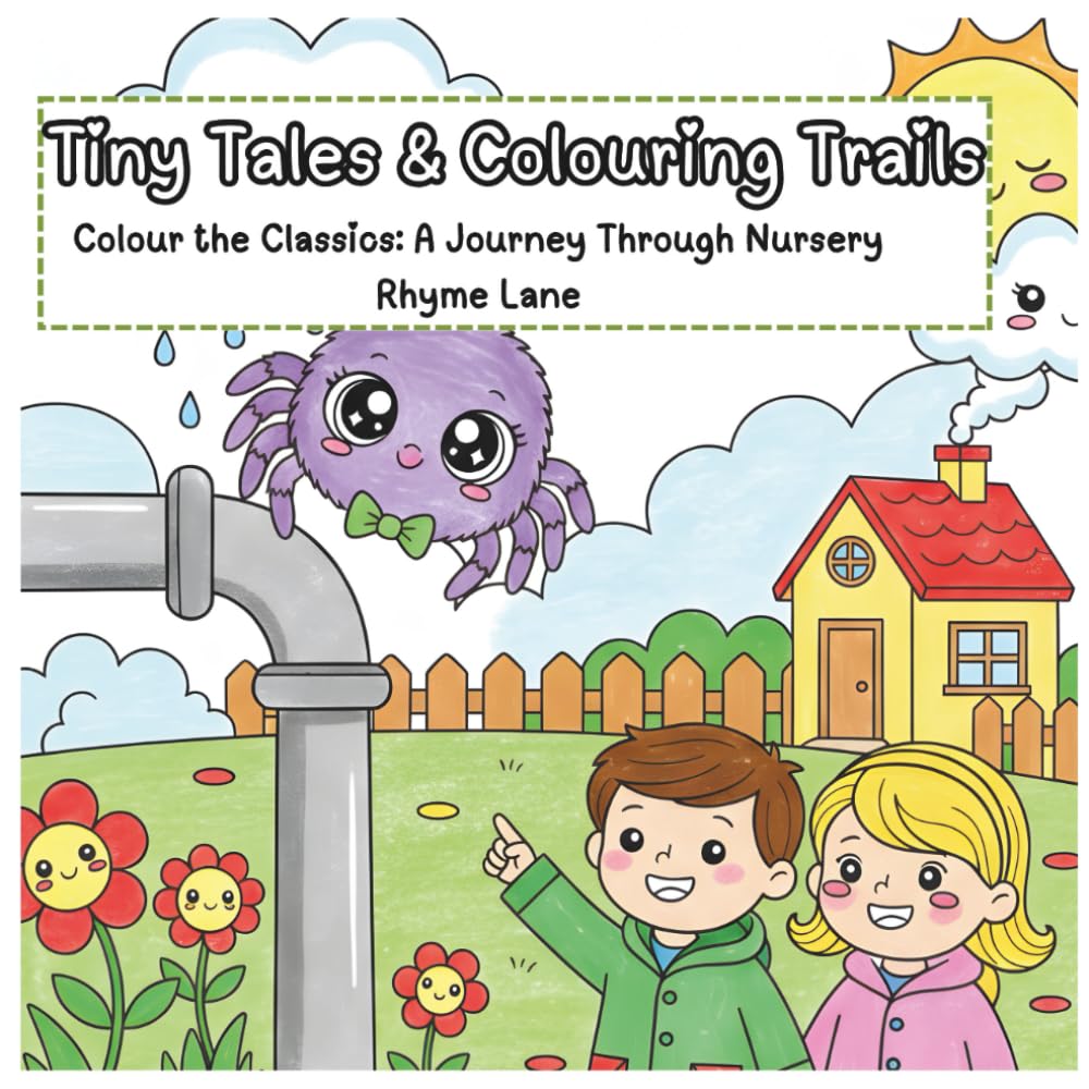 Tiny Tales & Colouring Trails: Colour the Classics: A Journey Through Nursery Rhyme Lane