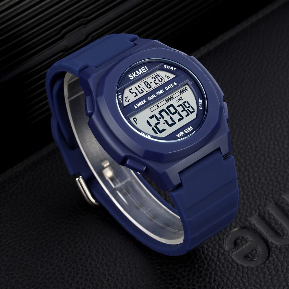 MASTOP Orologio da uomo militare multifunzione digitale a LED, impermeabile fino a 5 atm, stile militare, doppio display, sveglia, orologio sportivo al quarzo