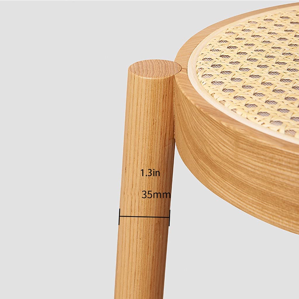 Kruk Massief Houten Rond Stapelbare Eettafel Krukje voor Woonkamer/Slaapkamer/Huishouden/Dineren (Kleur: Walnut, Grootte: L
