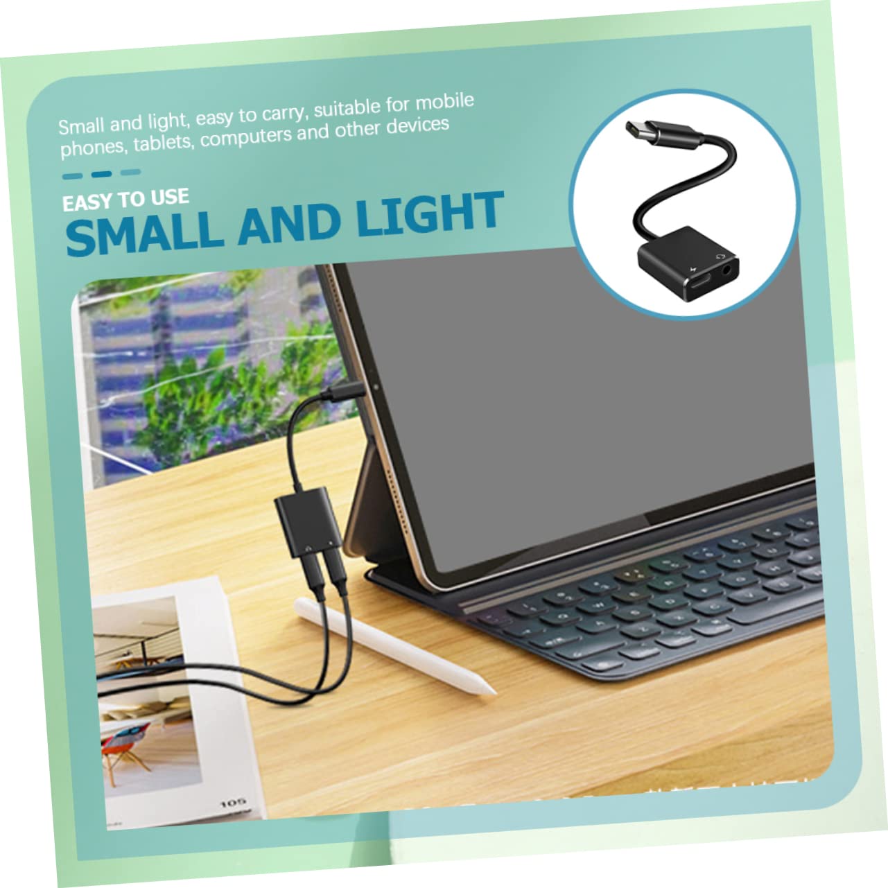 BESTonZON 5kawałki Adapter Usb c Do Słuchawek i Ładowania Adapter Audio Tpe Kompatybilny z Telefonami Tabletami Komputerami Praktyczne Rozwiązanie Do Jednoczesnego Słuchania i