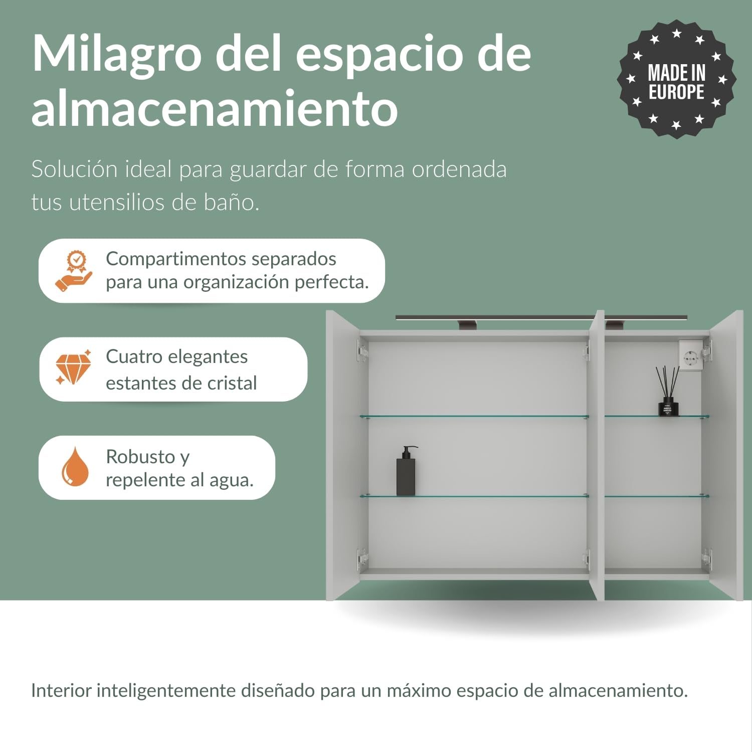 Planetmöbel Aria Armario con Espejo con iluminación