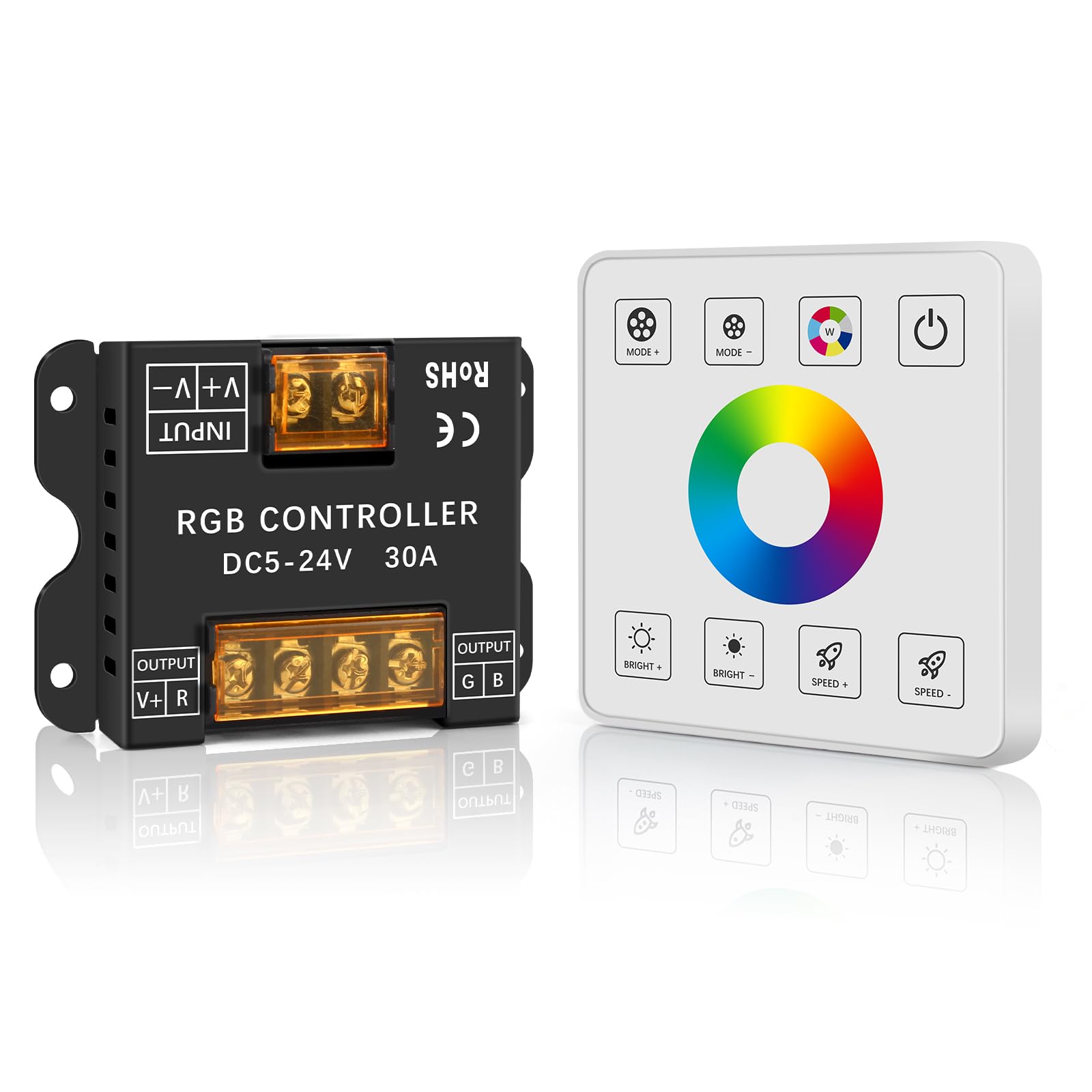 RF Wireless Remote LED Dimmer, 30A RGB Wall Mount Touch Dimmer Switch โ image 1