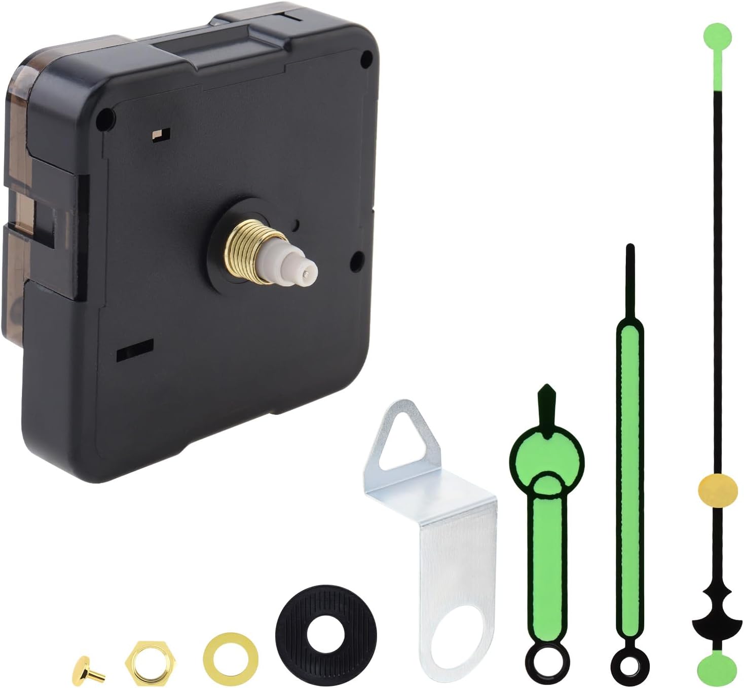13mm(1/2 Inch) Shaft Length Quartz Silent Clock Mechanism Kit with a Set of 3.5 Inch Clock Hands for DIY/Repair, 5mm(3/16") Thread Length