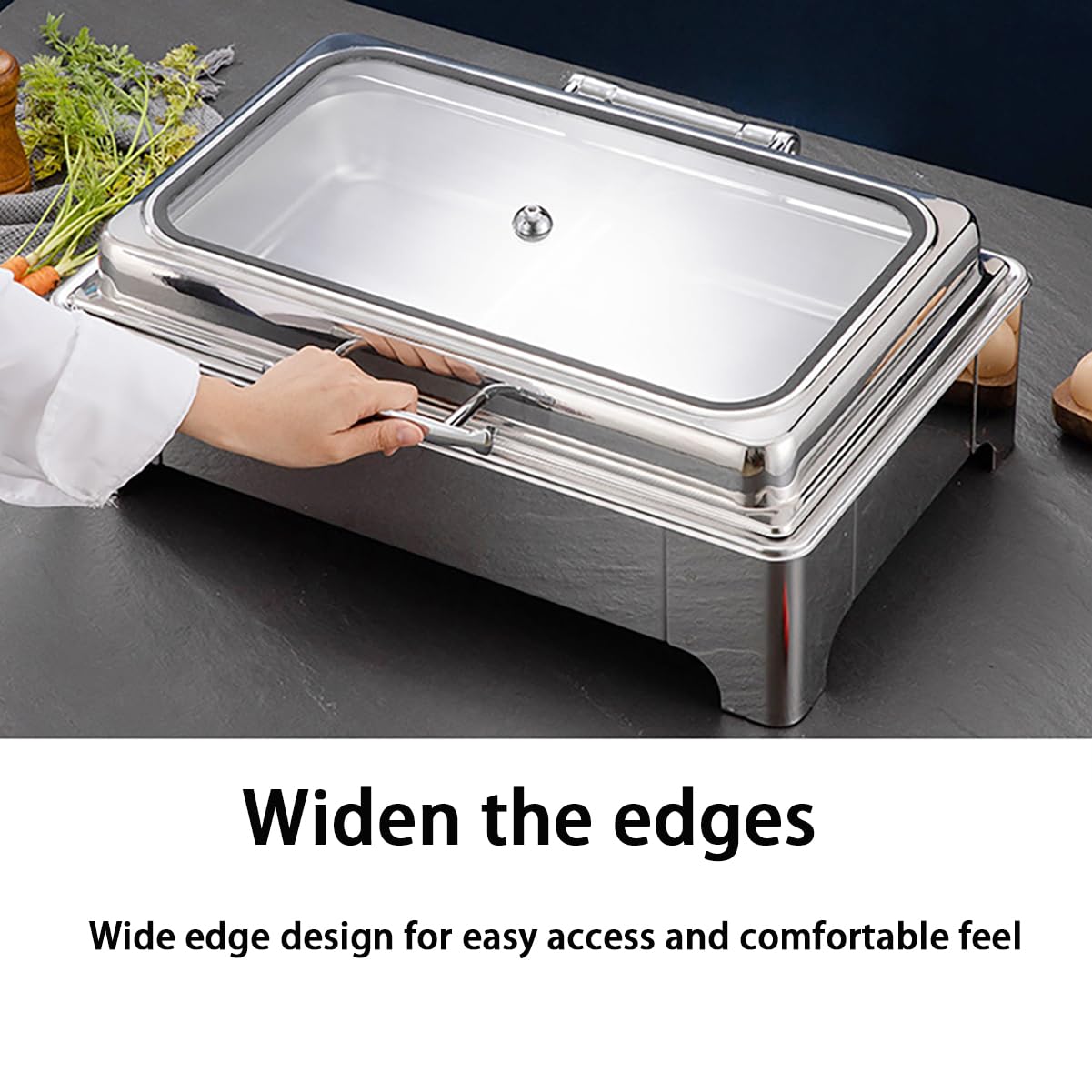 9L Stufa a Buffet in Acciaio Inox con Finestra visibile Flip Cover Forniture per ristoranti dell'hotel, Server a Buffet,B