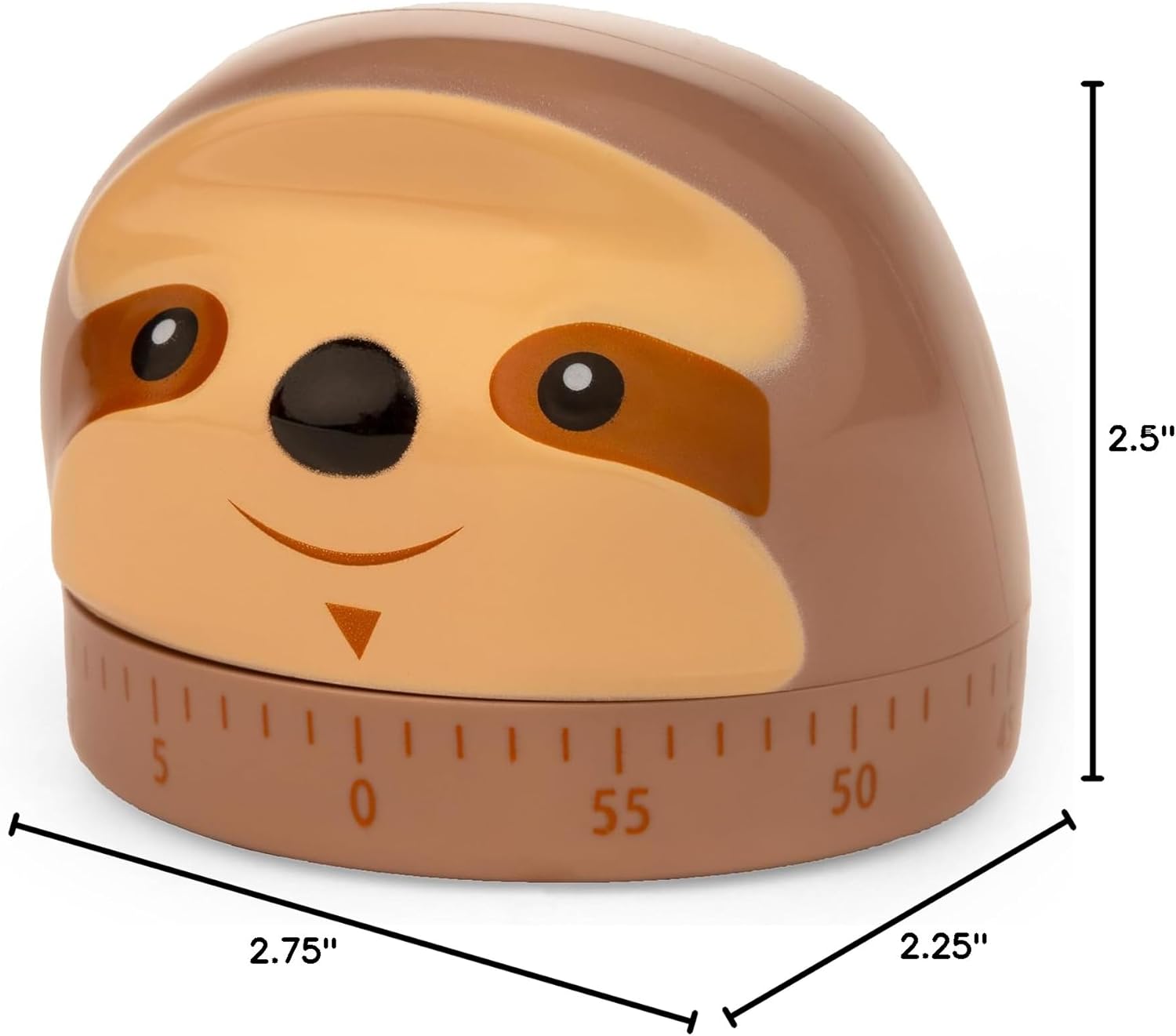 Kikkerland Sloth Timer – Fun Gadget for Home & Kitchen – 60 Minute Windup Timekeeper for Cooking