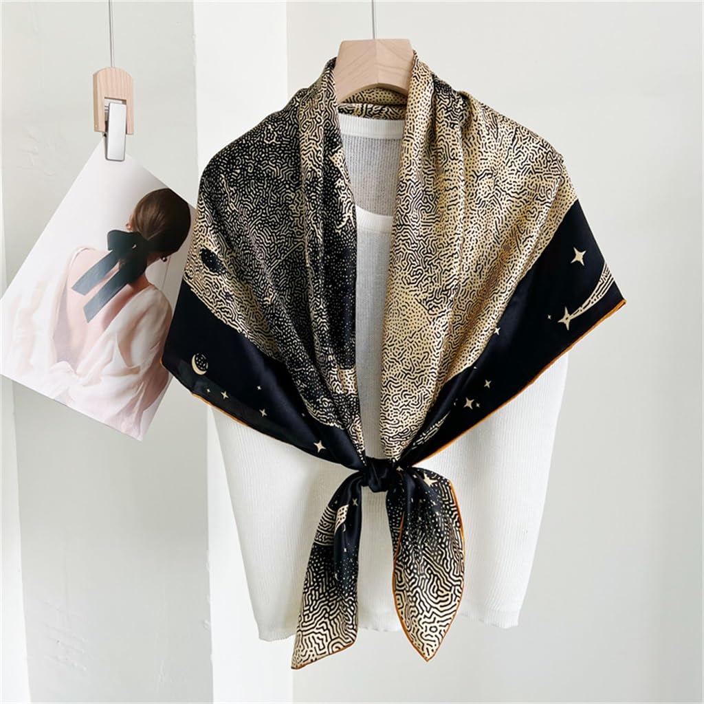 Foulard en Soie Décoratif Femme PianPian Foulard Feuille Rouge Multi Fonctionnel Protection Solaire Grand Châle
