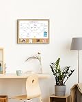 Tableau blanc pour le calendrier d'effacement à sec pour le mur, petit tableau blanc à effacement magnétique combiné & Tableau d'affichage, 13" x 17" Calendrier de cadre brun rustique / Cork Combo Board(RB-3343)