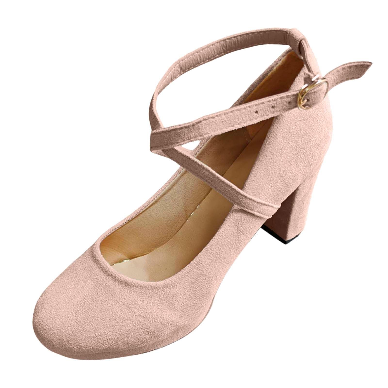 Femmes Chaussures Bouche Plat Talons Hauts Épais Voyage Printemps