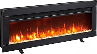 Elektrokamin BALDERIA Agnes 36 - Stand-, Wand- oder Einbaukamin, 3D-Flammeneffekt, Heizung, Timer, Fernbedienung - Schwarz